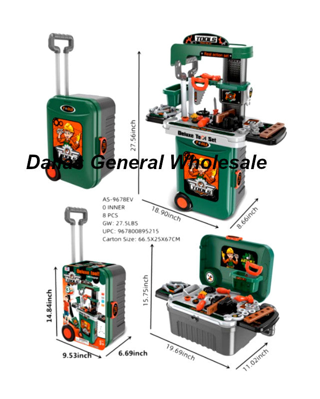 Toy Tools Suitcase Luggage Stand Play Set Wholesale