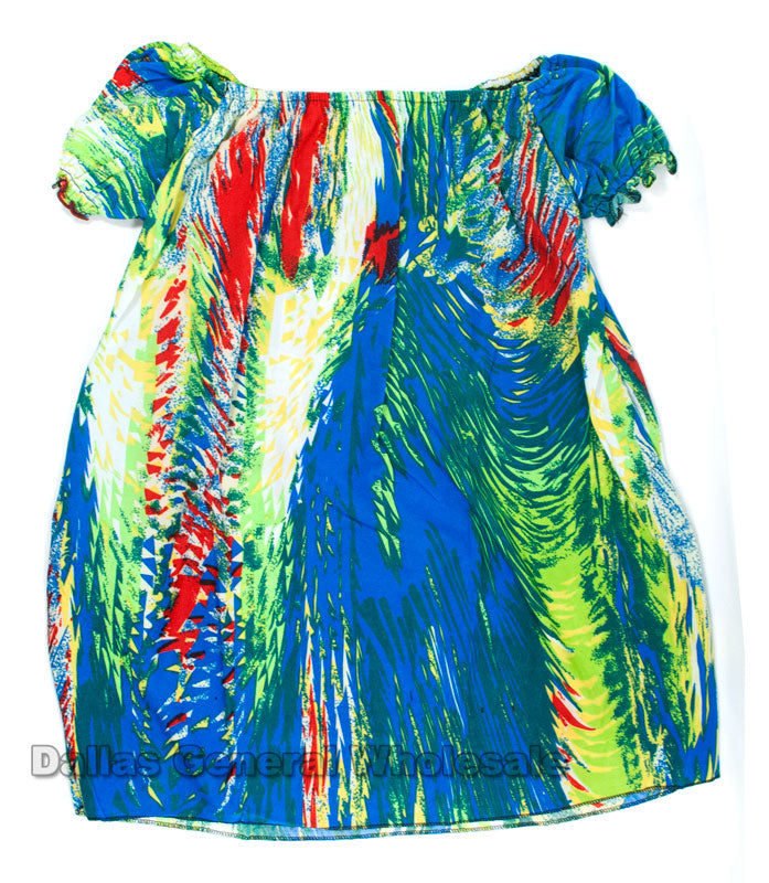 Little Girls Straight Off Shoulder Summer Dress Wholesale - Dallas General Wholesale