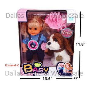 B/O Toy Singing Doll with Puppy Set Wholesale