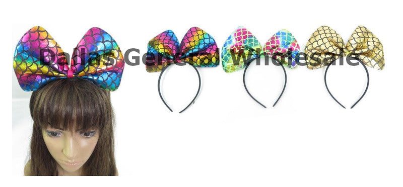 Little Girls Over Size Rainbow Bow Headbands Wholesale