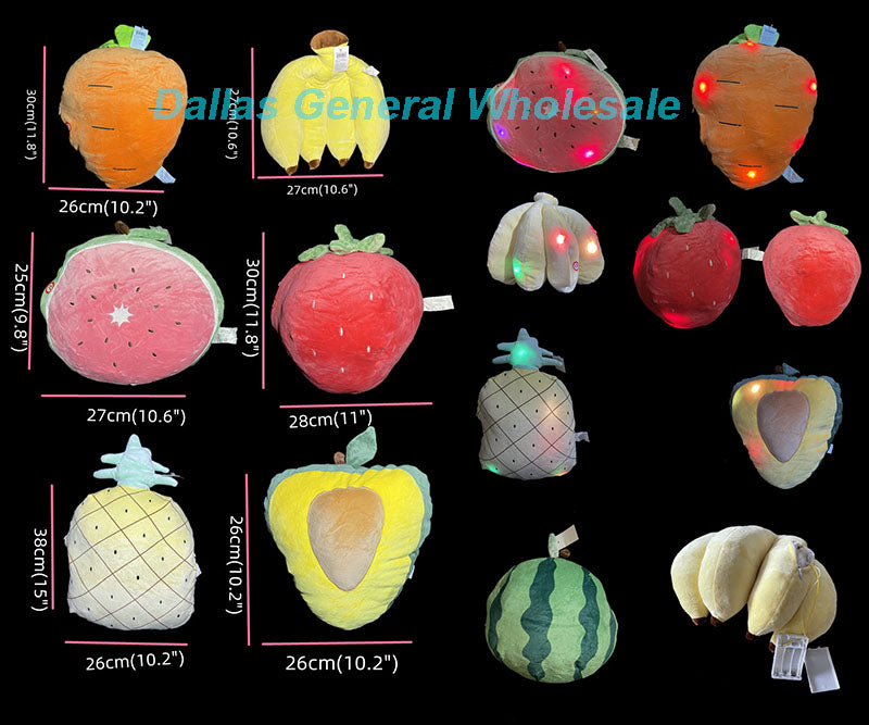 Adorable Light Up Plush Fruit Pillows Wholesale