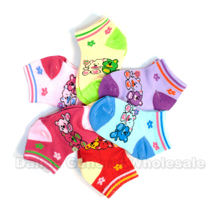 Girls Bears Cute Ankle Socks Wholesale - Dallas General Wholesale