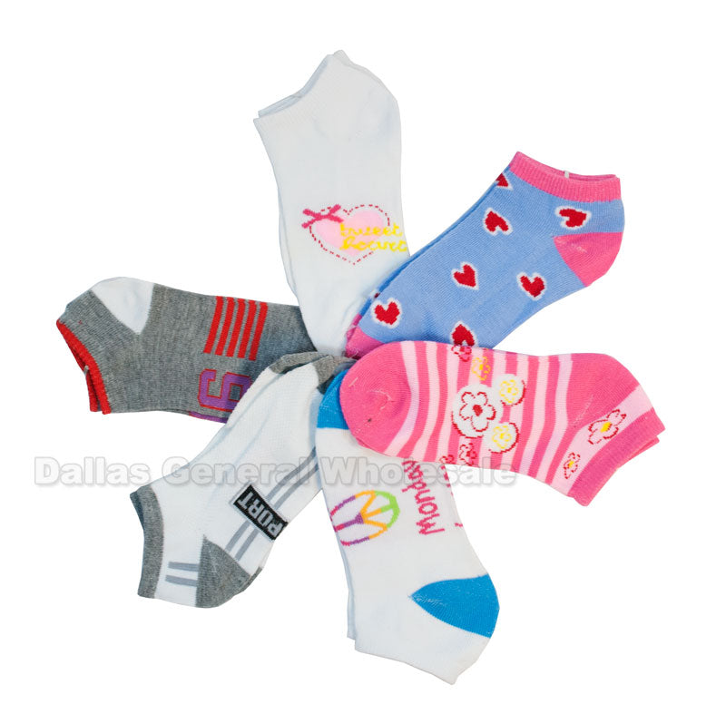 Little Girls Low Cut Ankle Socks Wholesale - Dallas General Wholesale