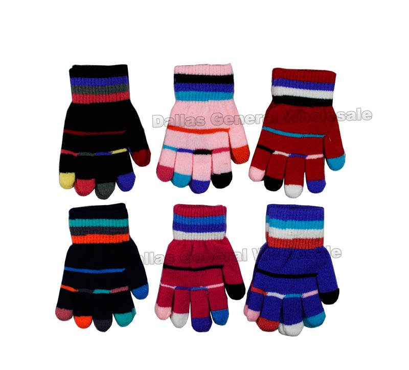 Little Kids Colorful Knitted Gloves Wholesale - Dallas General Wholesale