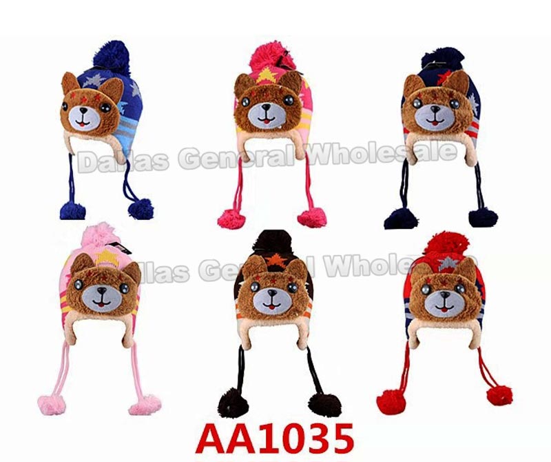 Kids Fur Lining Toboggan Beanie Hats Wholesale - Dallas General Wholesale