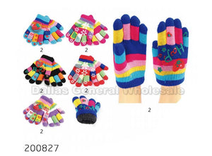Little Girls Cute Knitted Gloves Wholesale - Dallas General Wholesale