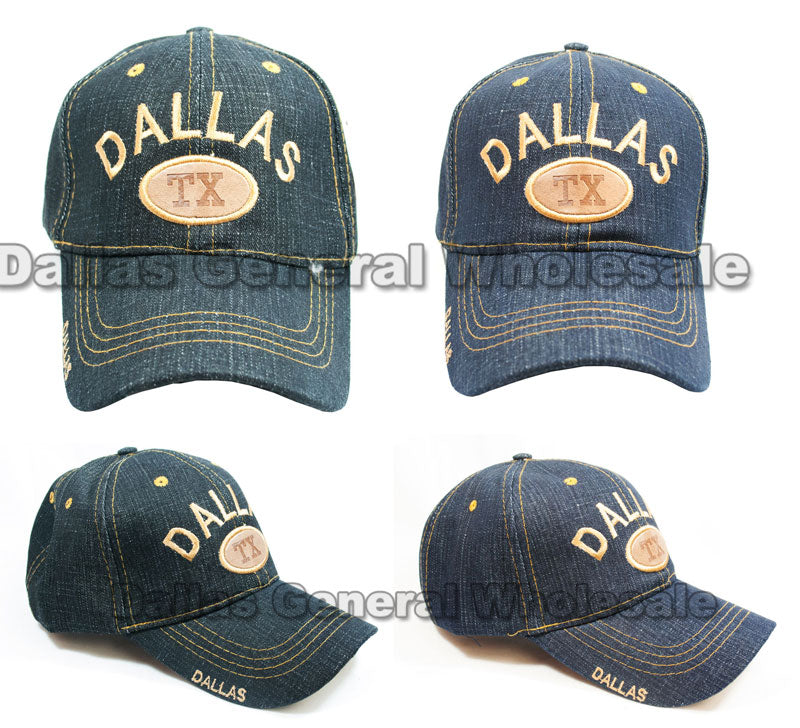"DALLAS" Casual Denim Baseball Caps Wholesale - Dallas General Wholesale