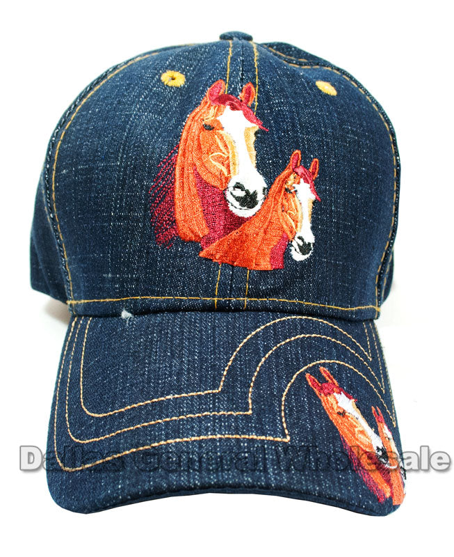 "Horses" Denim Casual Caps Wholesale - Dallas General Wholesale