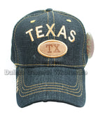 "Texas" Casual Denim Baseball Caps Wholesale - Dallas General Wholesale