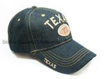 "Texas" Casual Denim Baseball Caps Wholesale - Dallas General Wholesale