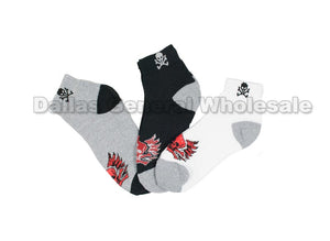 Casual Ankle Skull Design Socks Wholesale - Dallas General Wholesale