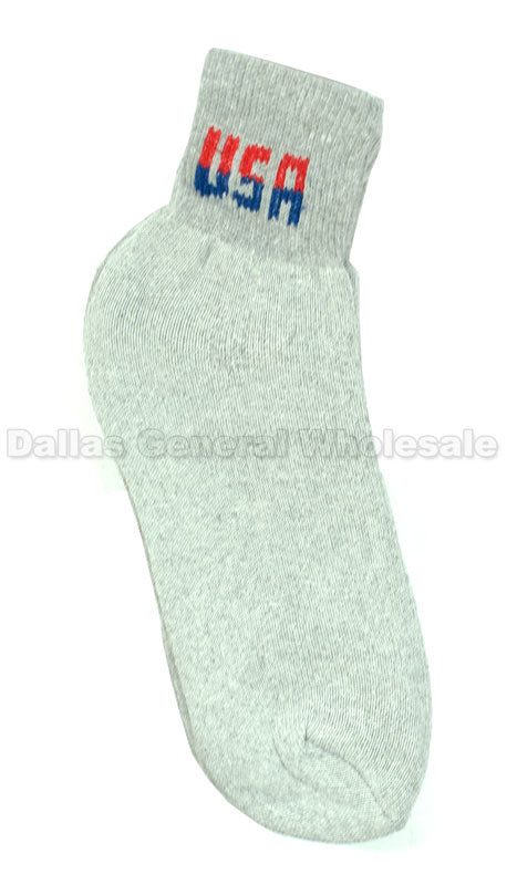 Men USA Casual Ankle Socks Wholesale - Dallas General Wholesale