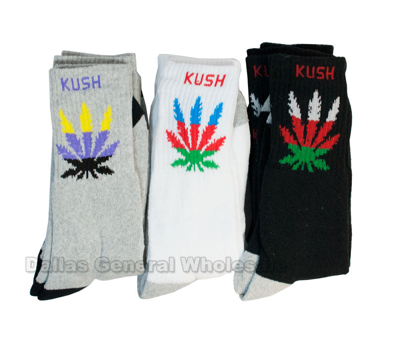 Men Funky Marijuana Crew Socks Wholesale - Dallas General Wholesale