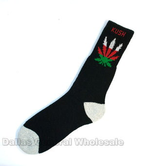 Men Funky Marijuana Crew Socks Wholesale - Dallas General Wholesale