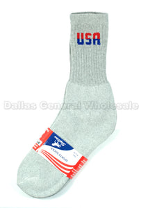 Men USA Casual Crew Socks Wholesale - Dallas General Wholesale