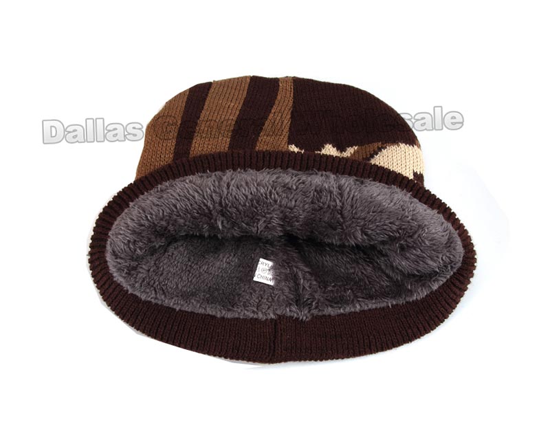 Men Camouflage Thermal Beanie Hats Wholesale