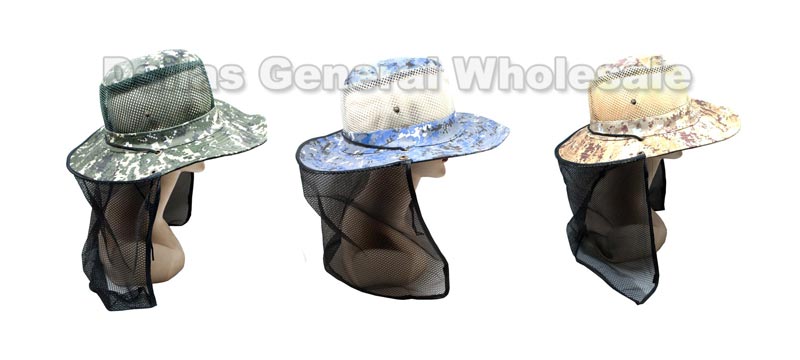Mesh Digital Camouflage Bucket Hats with Vented Neck Cover Wholesale