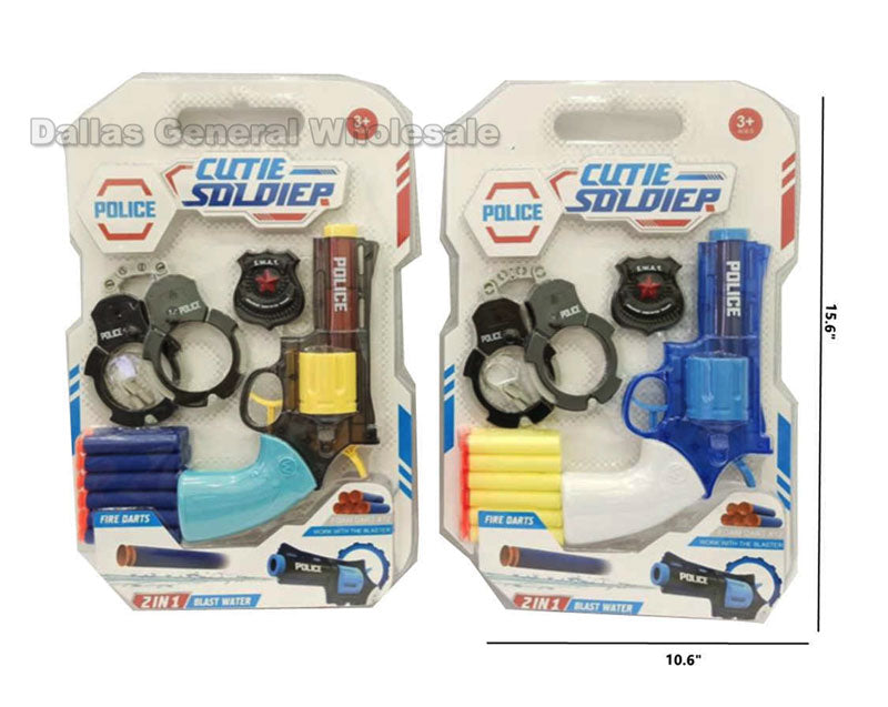 2-IN-1 Police Water and Dart Gun Toys Wholesale
