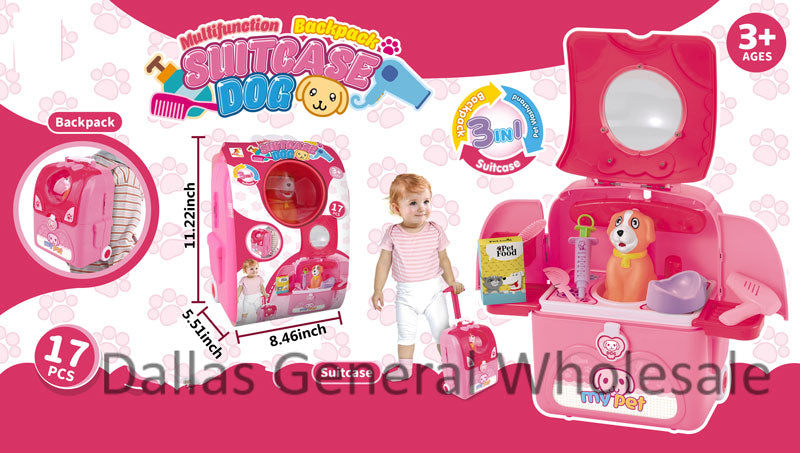 3in1 Puppy Dog Suitcase Backpack Toy Wholesale