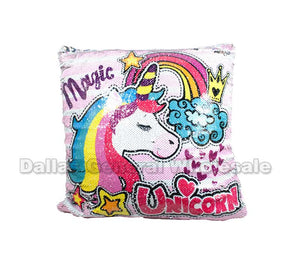 Unicorn Sequins Decorative Pillows Wholesale - Dallas General Wholesale