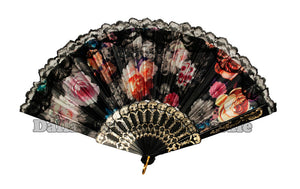 Beautiful Flower Design Lace Oriental Hand Fans Wholesale - Dallas General Wholesale