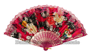 Beautiful Flower Design Lace Oriental Hand Fans Wholesale - Dallas General Wholesale