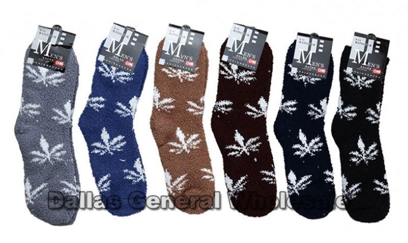 Marijuana Printed Men Fuzzy Socks Wholesale - Dallas General Wholesale