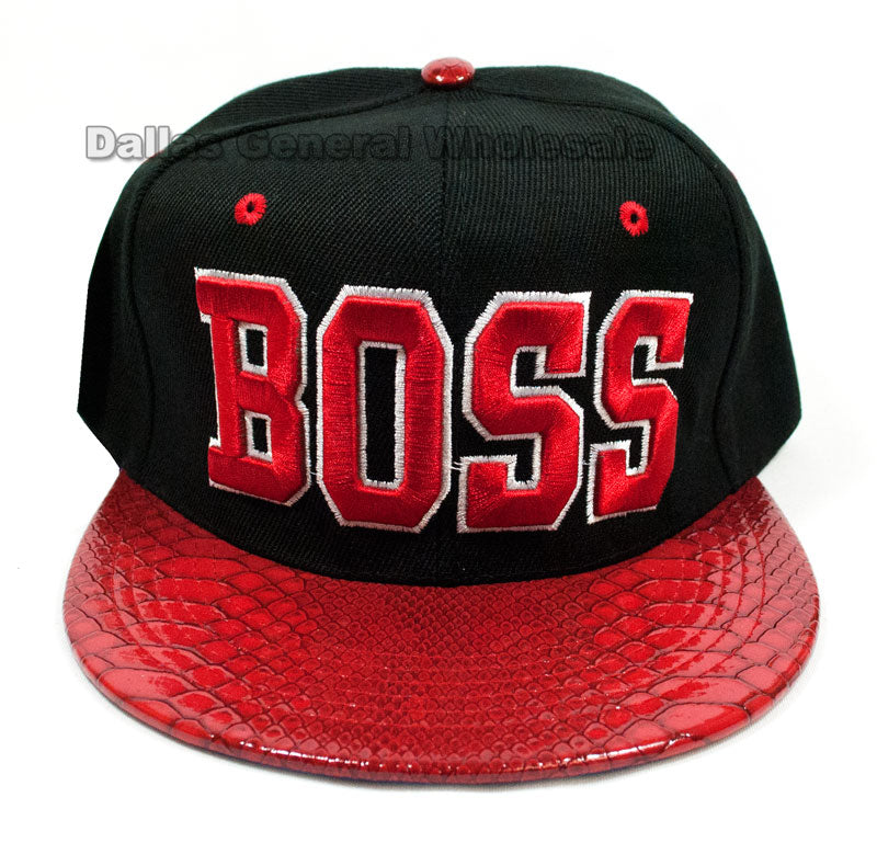 "Boss" Trendy Flat Bill Snap Back Caps Wholesale - Dallas General Wholesale