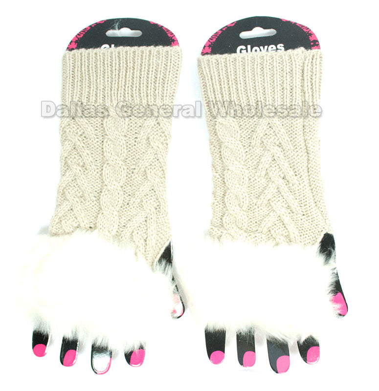Girls Fashion Half Gloves with Fur Wholesale - Dallas General Wholesale