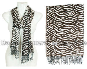 Zebra Printed Cashmere Feel Scarf Wholesale - Dallas General Wholesale