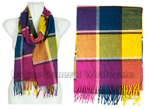 Checkered Girls Cashmere Feel Scarf Wholesale - Dallas General Wholesale
