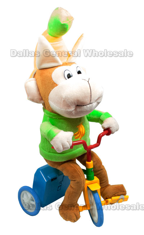 Plush Monkey Riding Bikes Wholesale