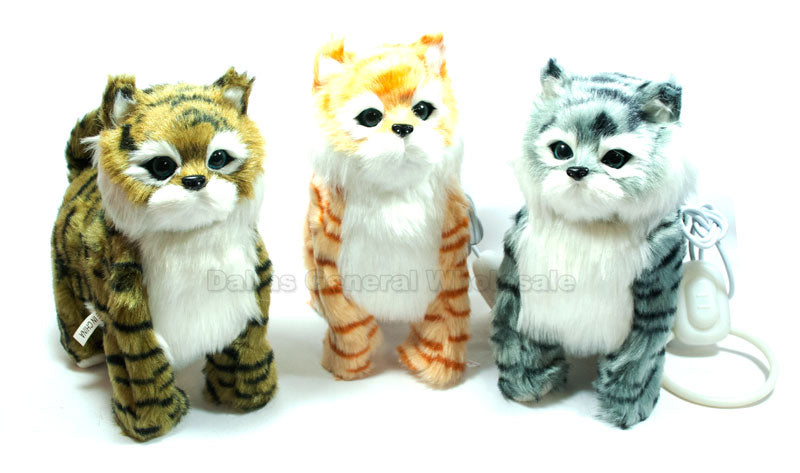 Fluffy Walking Meowing Toy Cats Whole