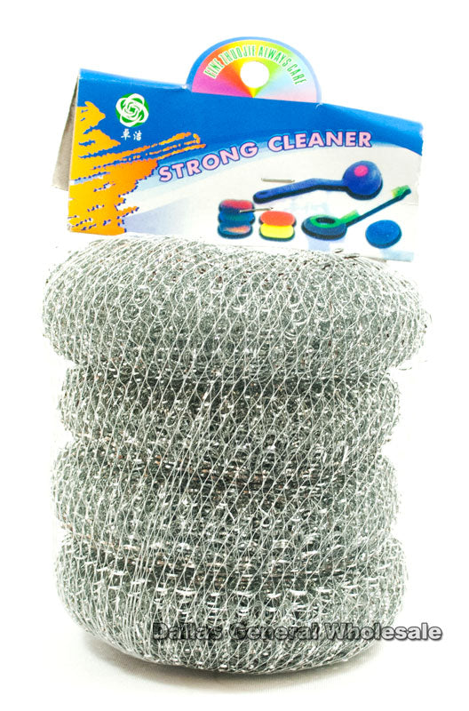 4 PC Metal Scrubbers Wholesale - Dallas General Wholesale