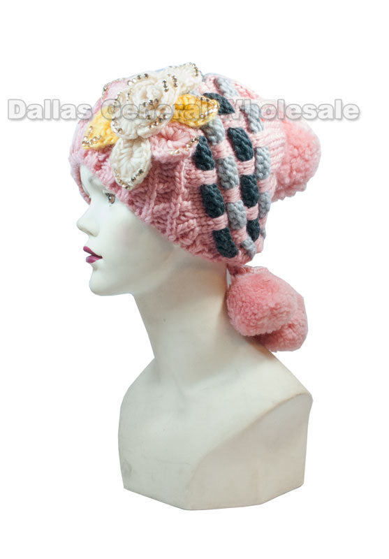Girls Winter Fashion Knitted Hats Wholesale - Dallas General Wholesale