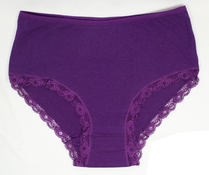5package Plus Size Girls Underwear 95%cotton 5%elastane Women's Panties For  Black/purple