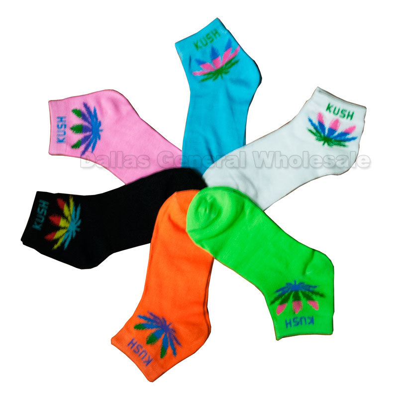 Girls Casual Marijuana Ankle Socks Wholesale - Dallas General Wholesale