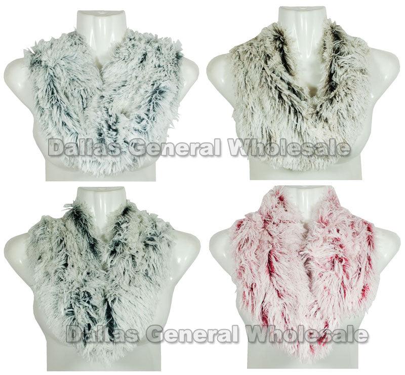 Ladies Fashion Fur Infinity Circle Scarf Wholesale - Dallas General Wholesale