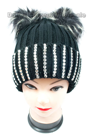 Ladies Pom Pom Ball Insulated Beanie Caps Wholesale - Dallas General Wholesale