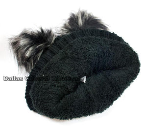 Girls Bling Bling Fur Insulated Beanie Hats Wholesale