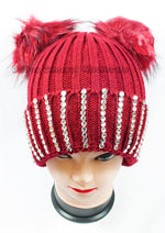 Ladies Pom Pom Ball Insulated Beanie Caps Wholesale - Dallas General Wholesale
