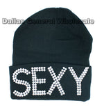 Studded Winter Fashion Beanie Caps Wholesale - Dallas General Wholesale