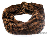 Safari Animal Printed Furry Infinity Circle Scarf Wholesale - Dallas General Wholesale