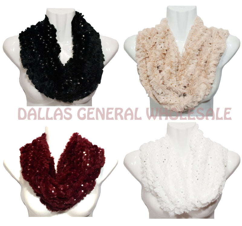Ladies Winter Faux Fur Fashion Infinity Circle Scarf Wholesale - Dallas General Wholesale