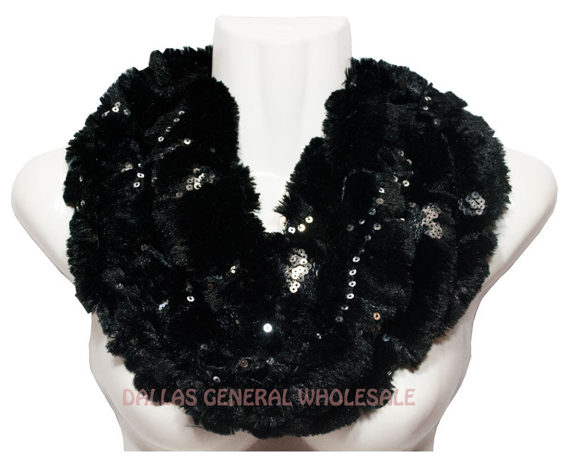 Ladies Winter Faux Fur Fashion Infinity Circle Scarf Wholesale - Dallas General Wholesale