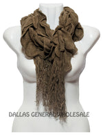 Ladies Winter Warm Knitted Scarf with Fringes Wholesale - Dallas General Wholesale