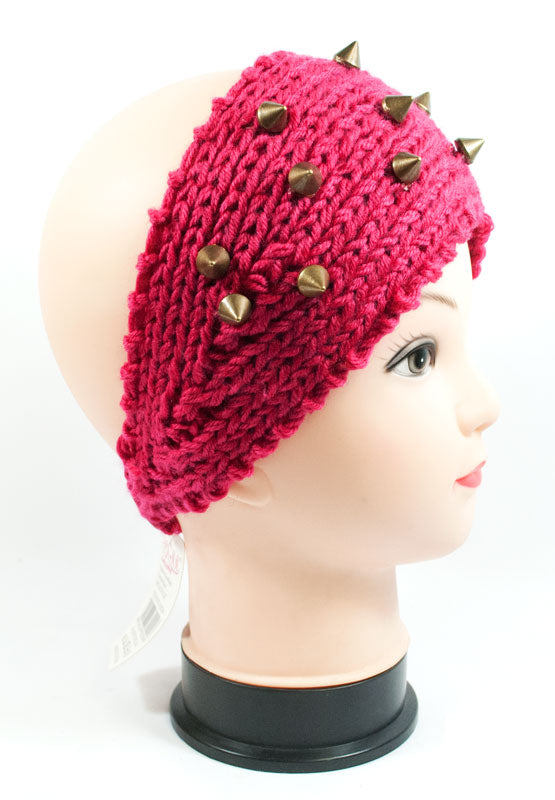 Ladies Knitted Headbands with Spike Studs Wholesale - Dallas General Wholesale