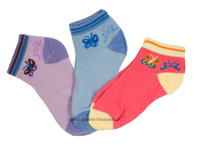 Little Girls Butterfly Ankle Socks Wholesale - Dallas General Wholesale