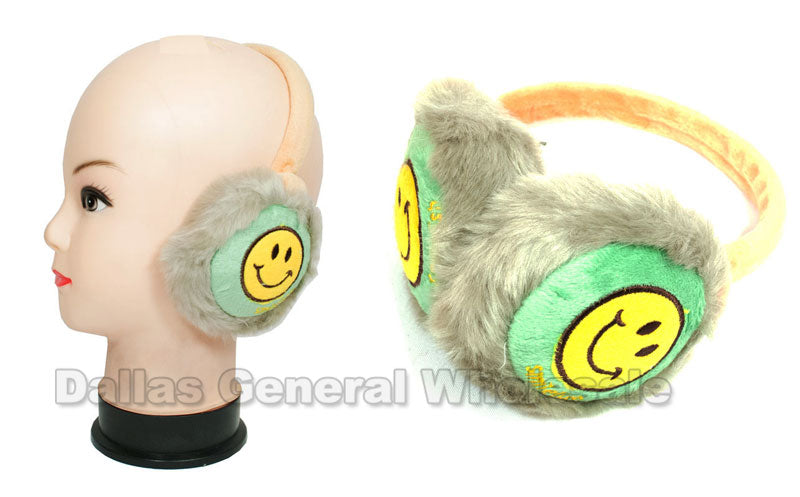 Little Kids Smiley Face Fur Earmuffs Wholesale - Dallas General Wholesale