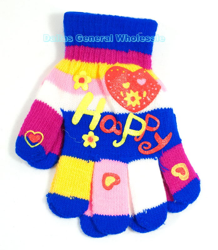 Little Girls Cute Knitted Gloves Wholesale - Dallas General Wholesale